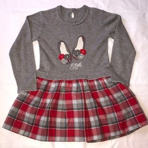Mayoral Girls Gray/Red Plaid Dress size 6